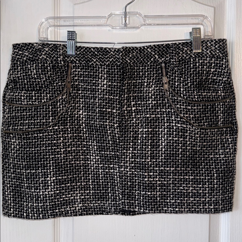 Allen B by Allen Schwartz Black & White Tweed Mini Skirt Size 10